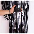 Black Foil Metallic Curtain Backdrop for Happy Birthday Party Decoration   Bridal Shower   Wedding   Year   Background Decorations. 