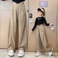 Girls Pants Spring Autumn Korean Style Cotton Boy Girl Loose Pants Cargo Pants Children's Casual Sports Pants 5-14Y.