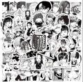 25Pcs/Set Mix Anime Black & White Randomly Graffiti PVC Waterproof Stickers For Luggage Skateboard Laptop - sticker. 