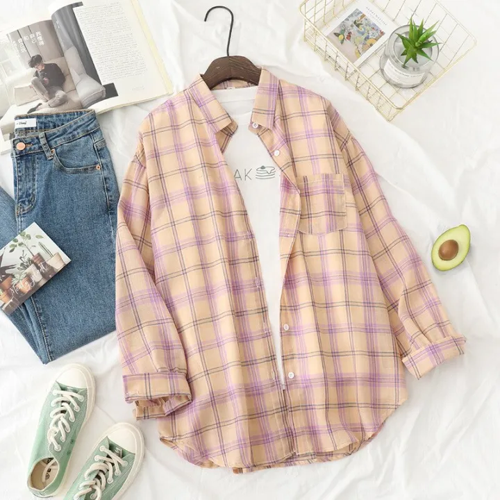 New%20Autumn%20Womens%20Plaid%20Shirt%20Excellent%20Quality%20Loose%20Blouses%20Fresh%20Casual%20Design%20Female%20Long%20Sleeve%20Shirts%20Lady%20Tops%20Clothes%20-%20Image%202