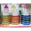Nice Multicolour Glass Storage Jar set of 3pieces for use milk,sugar,salt ,coffee.. 