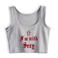 Kinky Adult Quotes Dirty Jokes Design Crop Top Hotwife Fun Flirting Style Tank Tops Girl's Naughty Camisole.