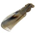7.48 Inch Natural Vietnam Buffalo Horn Comb Parrot Engraved Horn Comb Anti-Static Comb Brush Hair Massage Comb. 