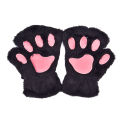 Cute Cat Claw Plush Mittens Fluffy Bear Gloves Costume Half Finger Party Gift-Cola Kids. 