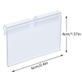 400Pcs Clear Plastic Label Holders for Wire Shelf Retail Price Label Holders Merchandise Sign Display Holder (6 x 4 cm). 