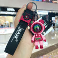 Wholesale genuine lightning bear doll schoolbag car pvc keychain cartoon cute woman exquisite keychain pendant.