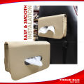 Car Headrest Tissue Holder (BEIGE) Car Tissue Box Car cilling Tissue Box, Organizer Multi-functional Armrest Storage Box Automotive Interior.