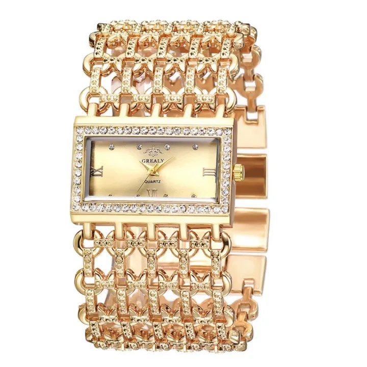 UTHAI%20W29%20New%20Watch%20For%20Women%20Fashion%20Light%20luxury%20Square%20Diamond%20Quartz%20Watches%20Clock%20Lady's%20Gold%20Stainless%20Steel%20Bracelet%20-%20Image%202