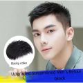 Wig men s short hair Korean version handsome head replacement hair weaving men s real hair bald high forehead breathable.