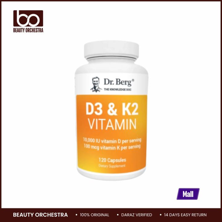 Dr. Berg D3 & K2 Vitamin (10,000 IU) - 120 capsules
