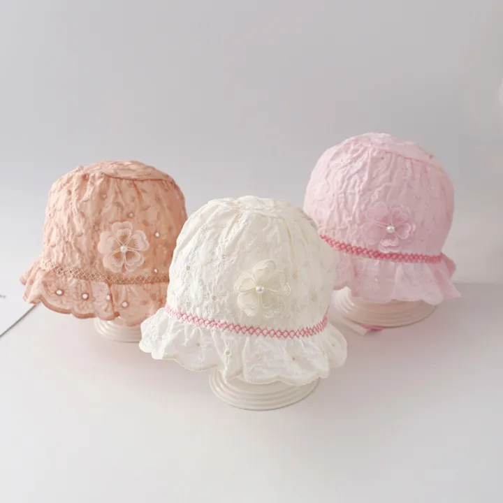 Lace%20Ruffle%20Baby%20Hat%20Cute%20Flower%20Infant%20Girl%20Princess%20Cap%20Solid%20Color%20Mesh%20Newborn%20Bonnet%20Summer%20Kids%20Lace-up%20Sun%20Hats%20-%20Image%205