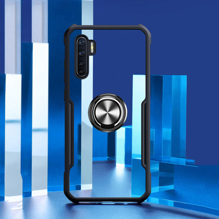 Phone%20Case%20OPPO%20F15%20Back%20Cover%20Magnetic%20Transparent%20Clear%20Armor%20Ring%20Shockproof%20Back%20Cover%20for%20OPPO%20F15%20Case%20-%20Image%203