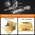 2PCS 90 Degree Self-Locking Folding Hinges Hole-free Hinge Table Legs Brackets 180 Degree Flat Spring Folding Hinge Hardware. 