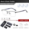 CLLOIO Men Business Glasses Anti Blue Light Reading Glasses High Quality Half-Frame Myopia Prescription Optical Eyeglasses 86025. 