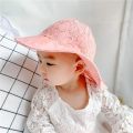 New Summer Panama Baby Sun Hat Outdoor Baby Girls Hat Lace Bowknot Cotton Baby Hat Kids Sun Caps Toddler Sunscreen Cap.