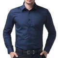Navy Blue Cotton Formal Shirt for Men.