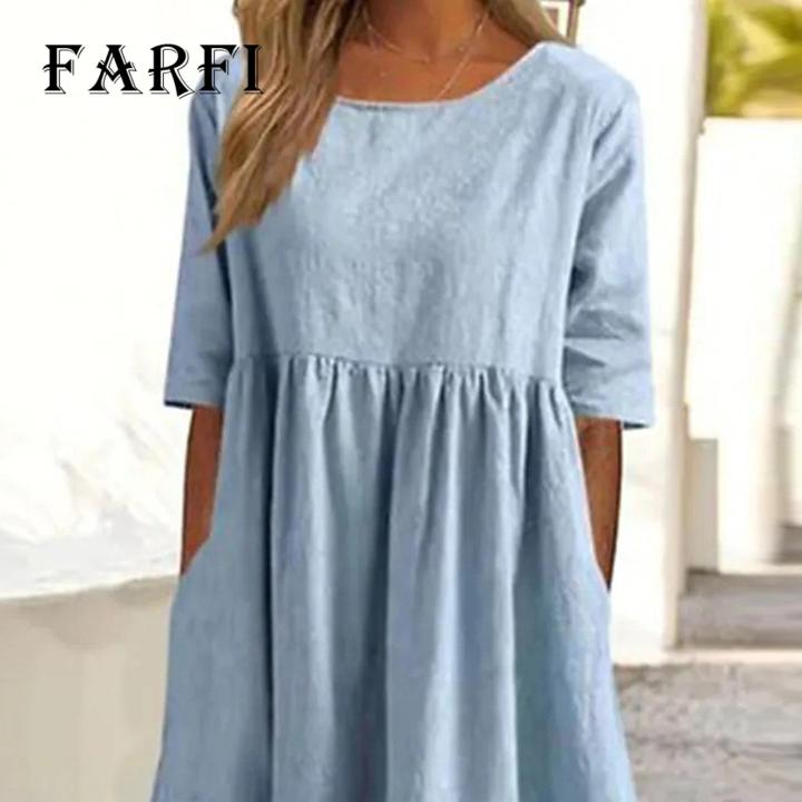 Farfi%20Women%20Dress%20Short%20Sleeve%20Nude%20Color%20Party%20Dress%20-%20Image%204