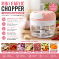 Mini Garlic Chopper, Portable Food Chopper, Garlic Press for Chop Onion, Ginger, Vegetable, Pepper, Spice, Meat, Baby Food, Food Processor.