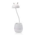 【Wweirdoo】White rabbit LED Desk Lamp with Brush Pot Base USB Student Lights with Pen Holder Table Lamp for Dual-light Brightness Adjustable Bedside Lamp.