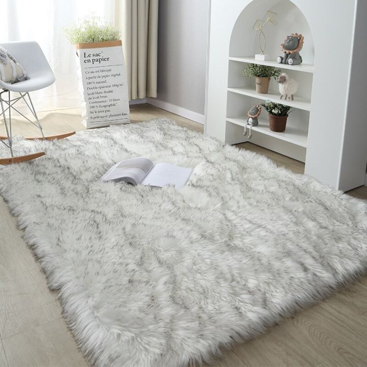 Thick Carpet Soft Sheepskin for Living Room Plush Rug Bedroom Faux Fur Wool Fluffy Floor Carpets Window Bedside Home Decor Rugs