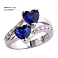 （New）Alloy Ring Portable Lightweight mall Metal Finger Decoration Love Heart hape Engagement Ring for Women. 
