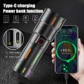 Rechargable 20,000 mah High Power Luminous Strips White Laser LED Flashlight with Powerbank Function.