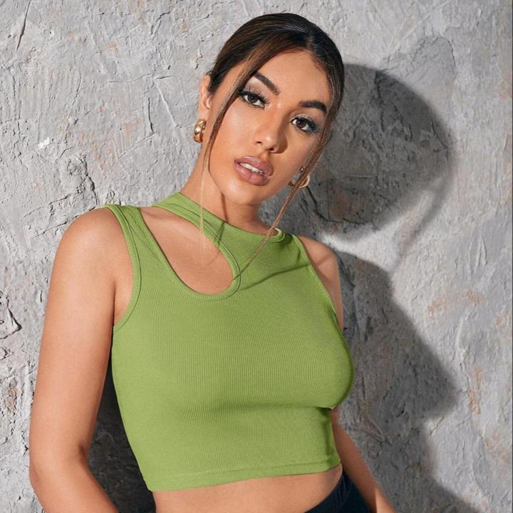 Cotton Half Sleeve Crop Top For Women - T Shirt