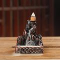 【Daily Necessities For Anyone Store】Decor Resin Incense Holder Artificial Mountain Backflow Burner.