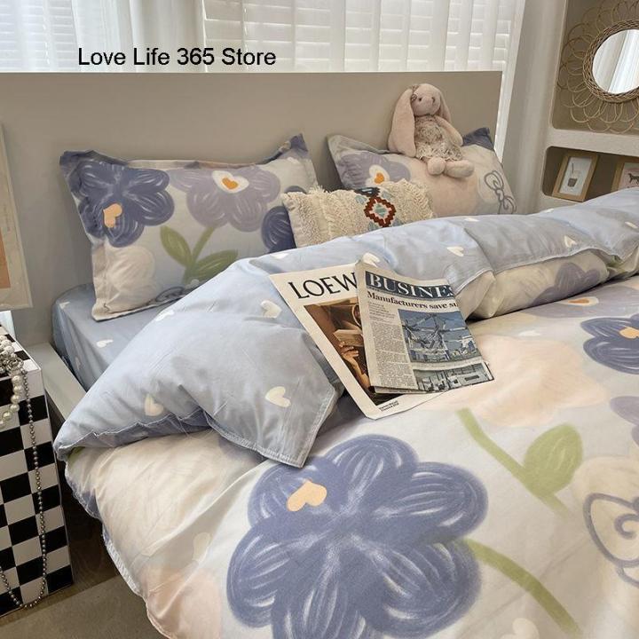 Sweet%20Blue%20And%20Yellow%20Love%20Heart%20Printed%20Bedding%20Set%20For%20Girl%20Adult%20Child%20Quilt%20Cover%20Soft%20Flat%20Sheet%20Pillowcases%20Soft%20Bed%20Linen%20-%20Image%206