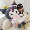 60cm Cartoon Sanrio Kuromi My Melody Plush Toy Kawaii Banquet Skirt Plush Soft Stuffed Doll Cute Big Size Pillow Birthday Gift.