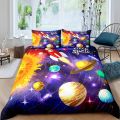 Solar System Duvet Cover Set Twin King Microfiber Outer Space Galaxy Bedding Set Universe Planet Astronomy King Size Quilt Cover. 