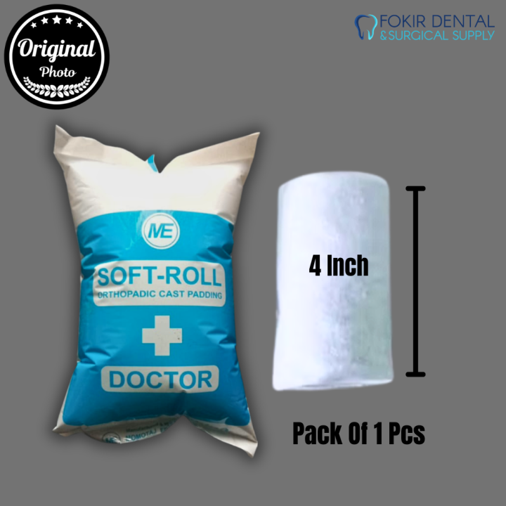 1 Pcs Soft Roll Orthopaedic Cast Padding Doctor -Gauze Bandage Rolls 4 Inch Available