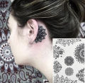 【beauty code store】# BH-6 Mini Mandala Tattoo Achter Oor, De Populaire Zwarte Henna Tattoos Geïnspireerd Body Tattoos Stickers. 
