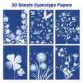 Cyanotype Paper, 30 Pcs A5 Sun Print Paper Kit, High Sensitivity Sun Print Nature Printing Paper Solar Drawing Pape. 
