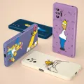 Cartoon Funny The Simpsons Case For Xiaomi Redmi Note 12 12S 12R 11 11T 11S 10 10S 9 8 8T Pro Plus 5G Liquid Rope Phone Cover. 