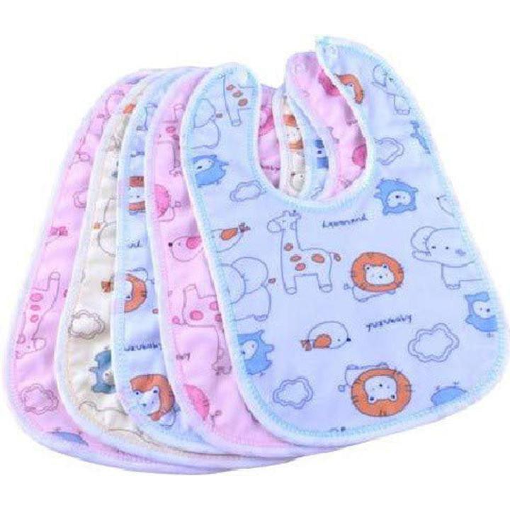 2 Pcs Soft Cotton Bibs for Baby- Multicolor