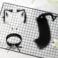 Animals Ears and Tail Cat Ear Hair Band Lovely Cat Ear and Long Tail Black White. 