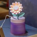 Portable Mini Humidifier,Sunflower Gardenia Small Cool Mist Humidifiers,USB Desktop Humidifier with Auto Shut Off,Night Light. 