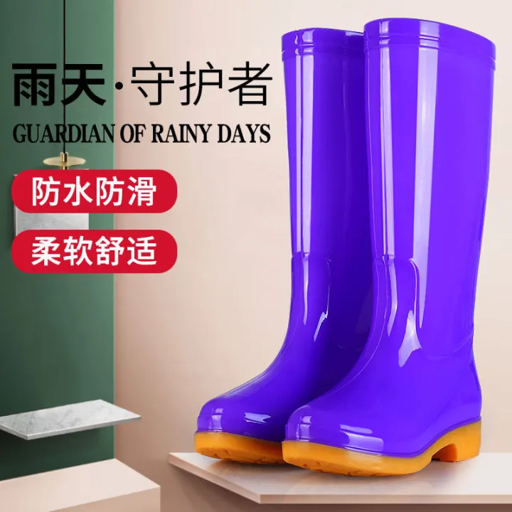Women's%20Rain%20Boots%20High%20Tube%20Rain%20Shoes%20High-Top%20Anti-Slip%20Tendon%20Bottom%20Rain%20Boots%20Labor%20Protection%20Rubber%20Shoes%20Cute%20Waterproof%20Boots%20Kitchen%20-%20Image%204