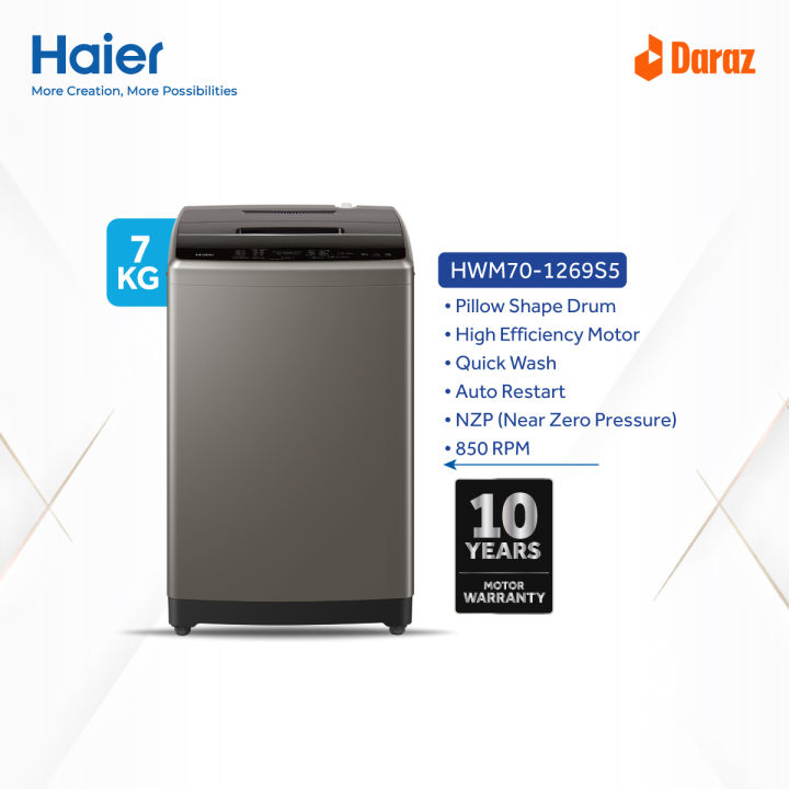 Haier 7KG Top Loading Washing Machine/near zero water pressure/NZP/wide voltage operation (HWM70-1269S5)