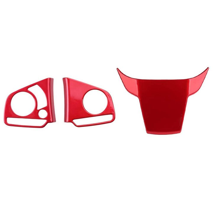 3 Pcs Steering Wheel Button Decoration Cover Sticker Trim for 10Th Gen 2016-2020 Red, 2 Pcs a & 1 Pcs B