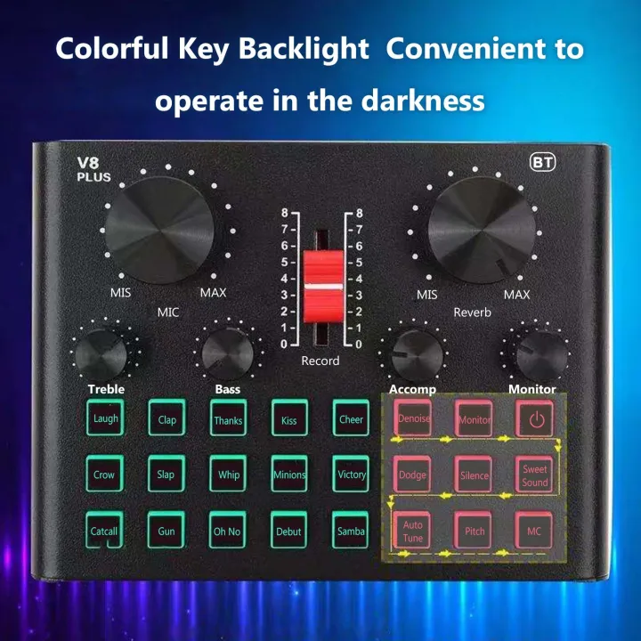 V8%20Plus%20Live%20Sound%20Card%20for%20Streaming%2015%20Effects%20USB%20Audio%20Mixer%20for%20microphone%20Voice%20Changer%20Device%20DJ%20Karaoke%20Equipment%20with%20Adjustable%20Volume%20Support%20BT%20Connection-black%20-%20Image%203