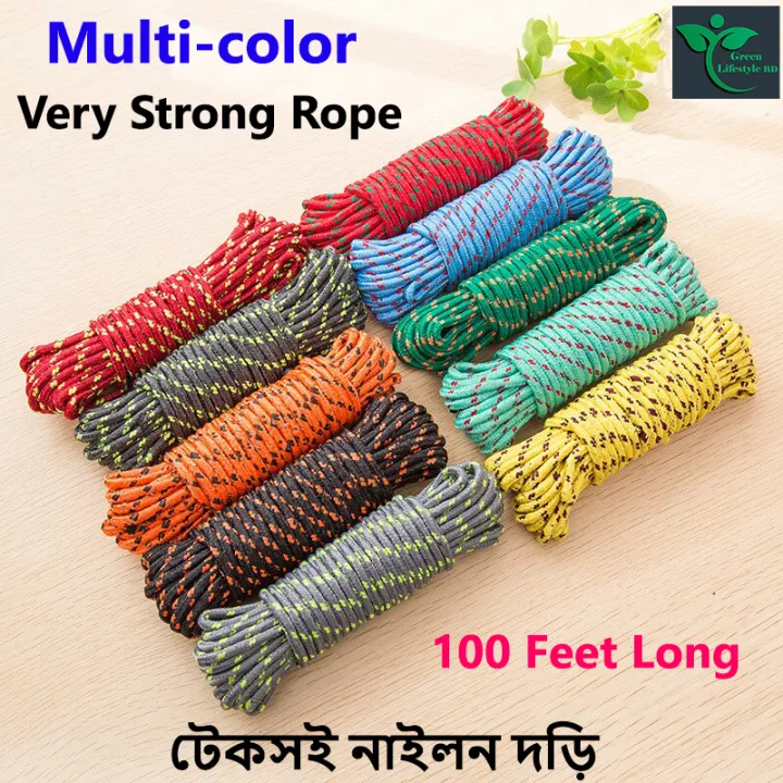 Dangler Ropes 100 feet Multicolor Rope/Dori Nylon Windproof Slip Clothesline - Hanger ...