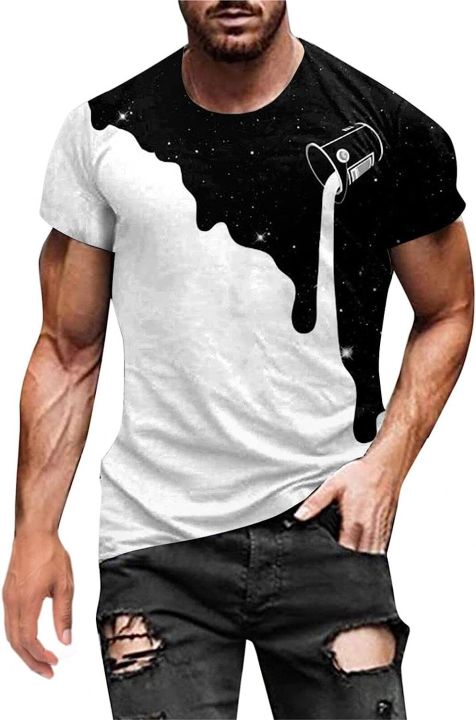 Tshirt Shirts for Men,Mens Shirts Casual T Shirts Summer 3D Digital Printing T-Shirt Graphic Tees Tops