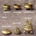 Craft Home Decoration Cense Stick Holder Incense Burner Mini Qilin Head Retro Brass Censer Hollow Lotus. 