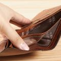 Men Wallet Genuine Leather Rfid Blocking Trifold Wallet Vintage Thin Short Multi Function ID Credit Card Holder Male Purse Money.