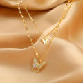 Fashionable Chain Double Layer Butterfly Necklaces for women New Collection.