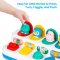 Baby Toys 6 to 12 Months Pop Up Animals Cause and Effect Toy Switch Box Baby Montessori Early Learning Development Sensory Toy SnowWhite. 