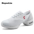 HoYeeLin Modern Jazz Dance Sneakers Women Breathable Mesh Lace Up Practice Shoes Cushioning Lightweight Fitness Trainers. 