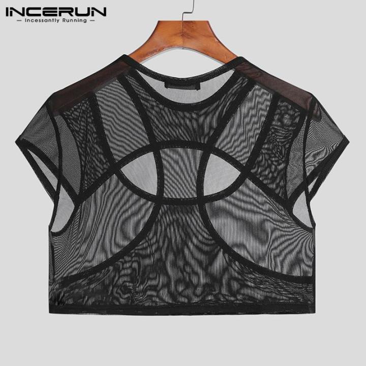 Men%20T%20Shirt%20O-neck%20Hollow%20Out%20Short%20Sleeve%20Mesh%20See%20Through%20Sexy%20Crop%20Tops%20Men%20Streetwear%20Skinny%20Camisetas%20S-5XL%20-%20Image%205